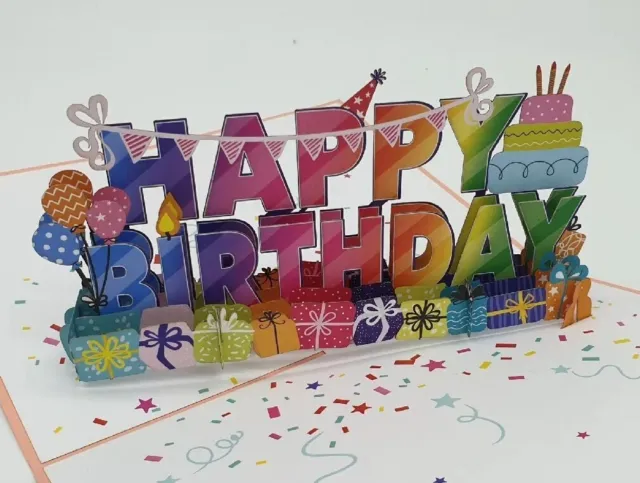 Luxuriöse Happy Birthday 3D Pop Up Geburtstagskarte