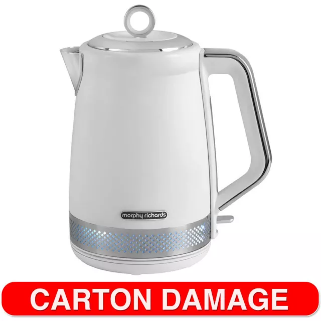 Morphy Richards White Illumination Electric Kettle 1.7L/2200W Water Boiling Jug