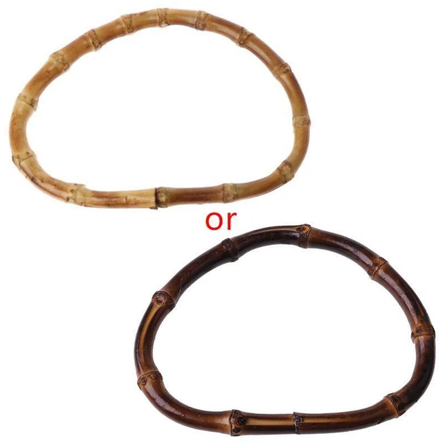 Half Round Shaped Bag Handle Bamboo Rattan Bag Handles Replacement Bag Parts