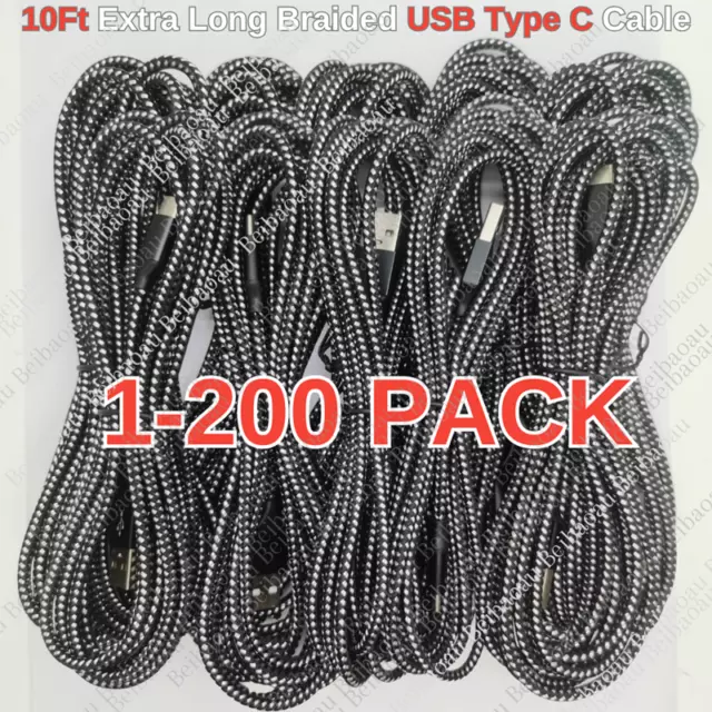 Wholesale 10ft USB Type C Fast Charger Cable Charging Cord For Samsung iPhone 15