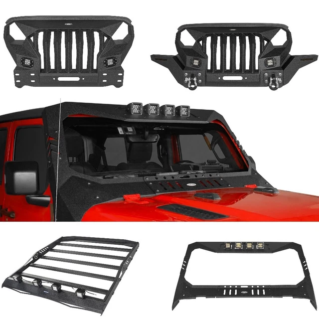 FRONT BUMPER/ WINDSHIELD Frame Cover/Roof Rack For 20182023 Jeep