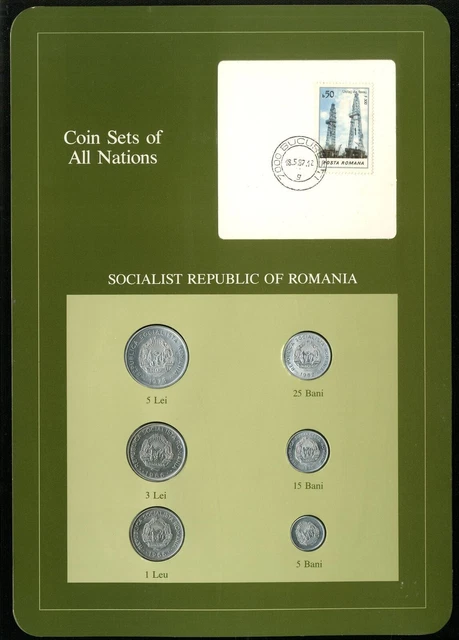 Romania: Coin Sets of All Nations 1966-1982 - UNC