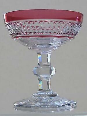 Cut Glass  Cranberry  cut to clear dessert / champagne, Antique  ABP