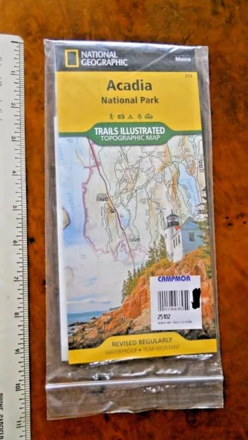Acadia National Park Maine Topo Map #212 National Geographic (New In Package)