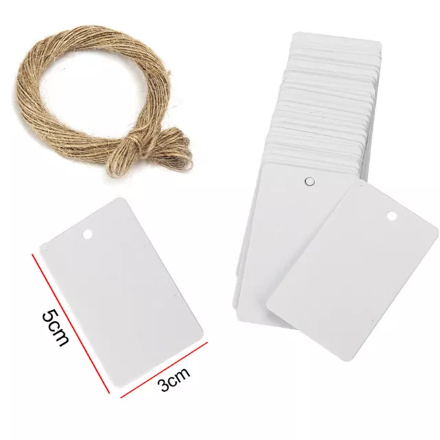 100pcs Blank Paper Price TAG String Swing Wedding String Gift Card Price Cards