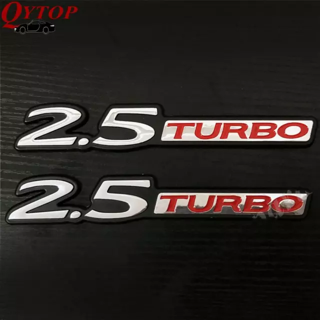 2PCS 2.5 TURBO Letter Car Trunk Rear Fender Emblem Badge Decal Stickers JDM