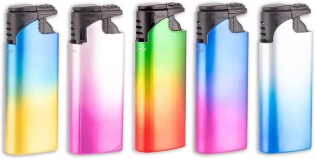 Rainbow Gradient Refillable Lighters - Multipack 5x Flame Control Windproof