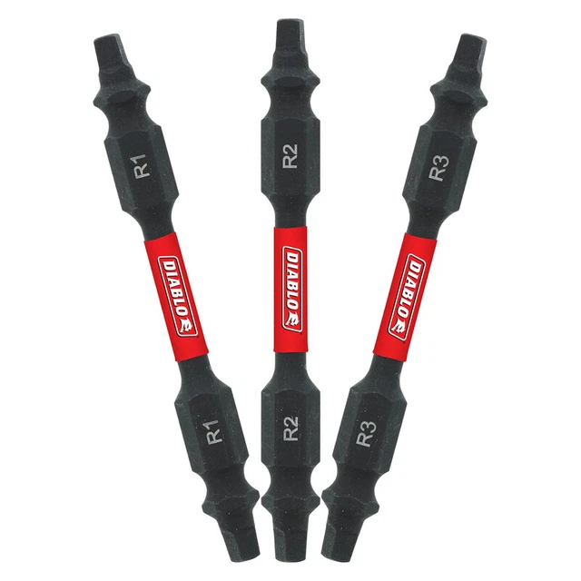 Diablo DDESQV25-S3 Assorted Pack Double-Ended Square Drive Bit 2-1/2 in.