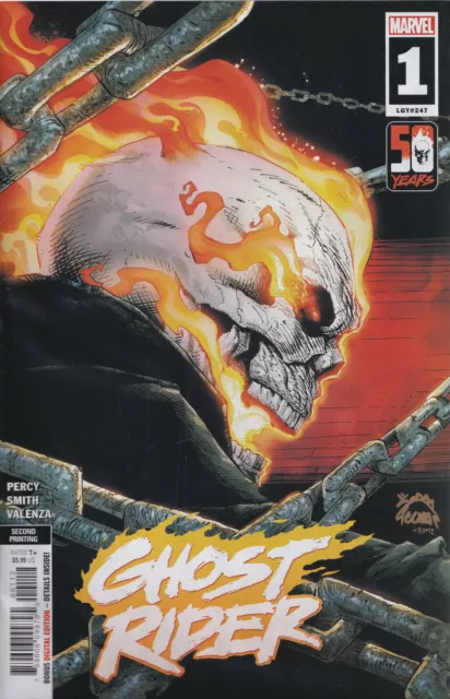 GHOST RIDER #1 (2ND PRINT RYAN STEGMAN VARIANT) COMIC BOOK ~ Marvel Comics NM/M