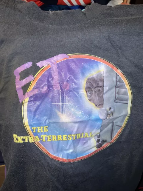 ET The Extra Terrestrial T Shirt Vintage 80s 1982 Movie Promo Boys Medium VTG