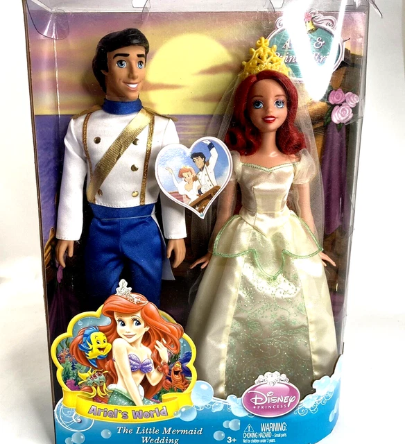 ARIEL'S WORLD DISNEY Little Mermaid Ariel & Prince Eric Dolls Wedding
