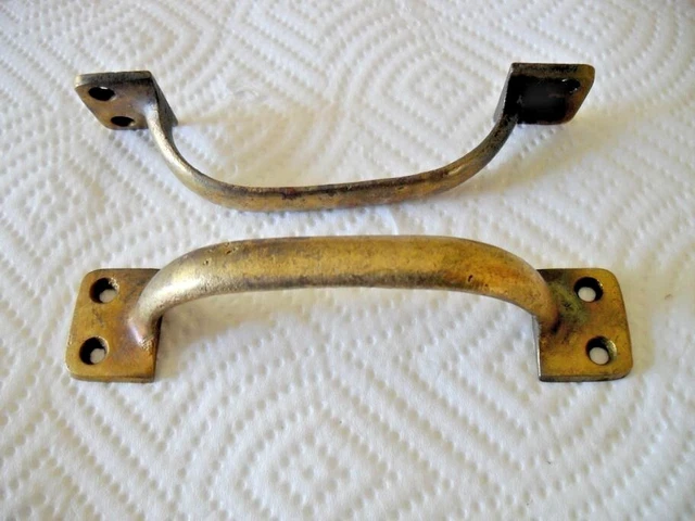 Vintage NOS BRASS Plated Steel Window Sash Lift Mid Century Heavy Weight 2.0 oz.