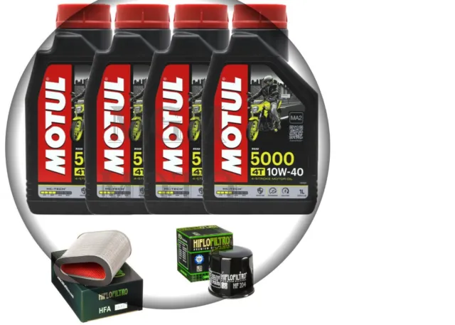 Kit Tagliando Honda Cbf 1000 2006 2010 Olio Motul 5000 10W40 Filtro Olio E Aria