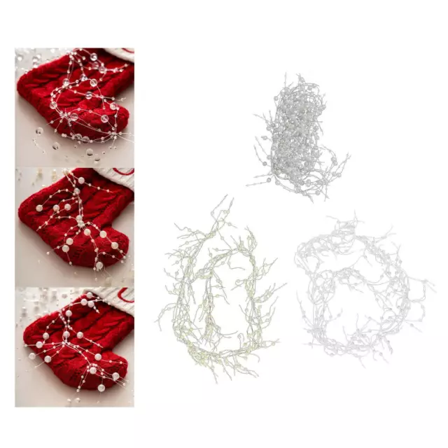 Gerrii Lot de 2 grandes guirlandes de perles en plastique à suspendre pour  sapin de Noël, cheminée, décoration d'intérieur (5,5 m, rouge et blanc) :  : Cuisine et Maison