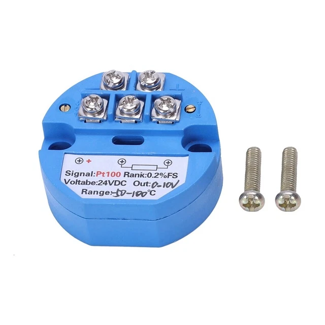 Trasmettitore Temperatura Pt100 50-400&deg;C - Uscita 0-10V, Alimentazione DC24V, Per Sensori Industriali