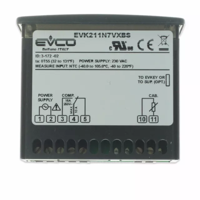 Evco Evk211N7Vxbs Digital Temp Controller With Serial Port Ntc Freeze Heating 2