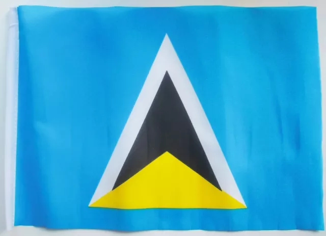 ST LUCIA mini flag 9" x 6" 22cm x 15cm flags CARIBBEAN