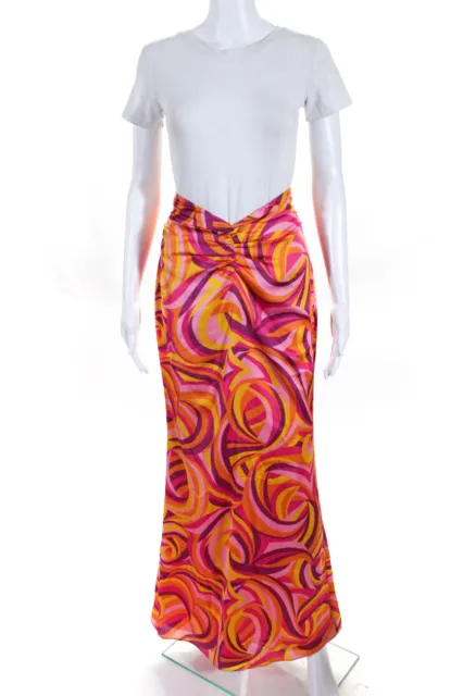 House of Harlow 1960 Womens Silk Maxi Skirt Multi Colored Size Small