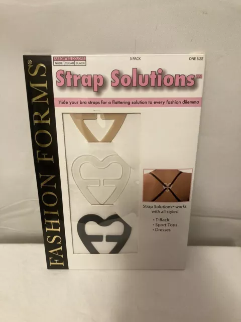 STRAP SOLUTIONS Bra Strap Enhancer- One Pack Of 3 Black Nude Clear Brand New!!!!