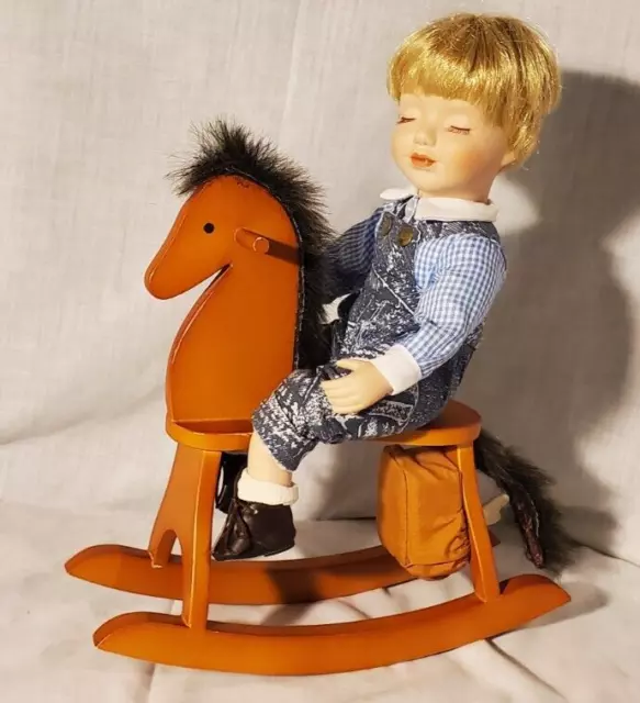 Heritage Signature Collection Boy Doll Tex on Musical Rocking Horse
