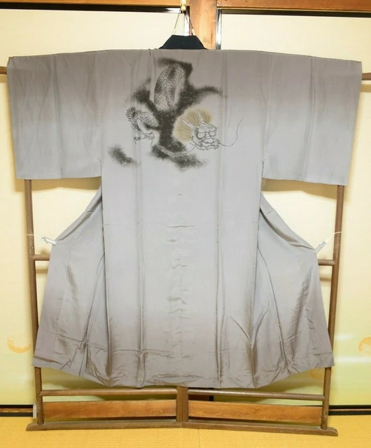 Mens Silk Naga- Juban Underwear Kimono Japanese vintage Jyuban 138cm /1053