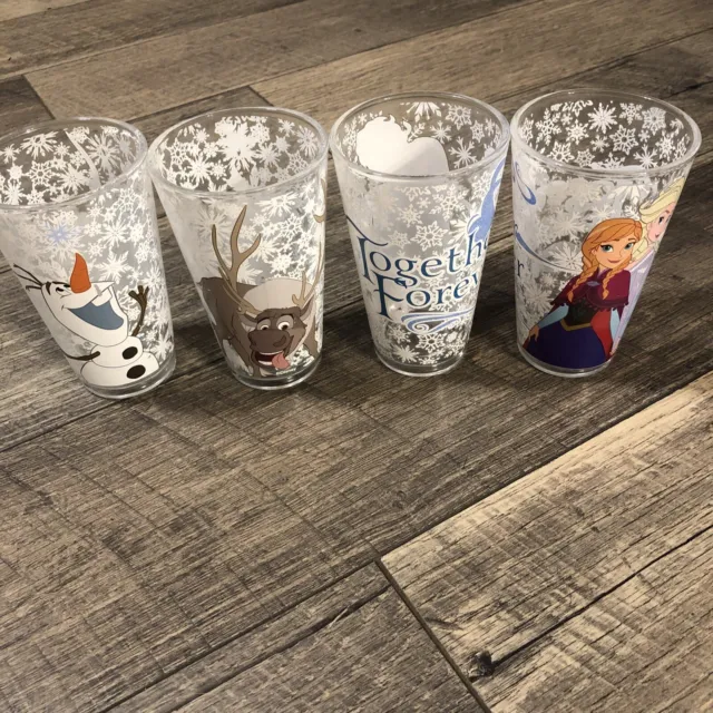 Zak! Designs Juice Glasses with Frozen Graphics Set of 4, Elsa, Anna and Olaf,
