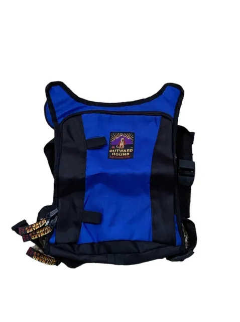 Outward Hound Blue Nylon Saddlebag Dog Backpack Size Medium