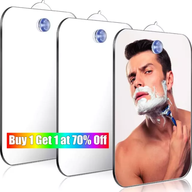 Fogless Acrylic Mirror Shower Shave Make Up Fog Free Shaving Mirror Portable UK