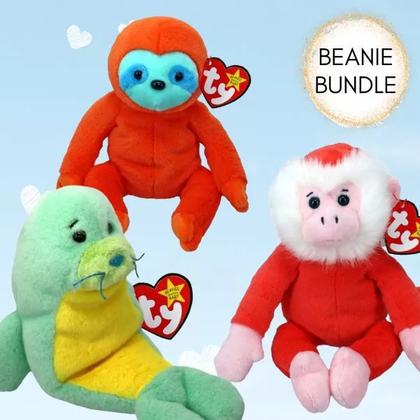 TY Beanie Babies 30th Anniversary Mollasses, Stanley & Foster - UK Exclusives