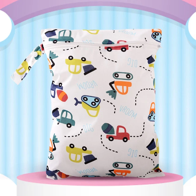 Baby Diaper Bags Character Print Changing Wet Bag Baby Cloth Diapers