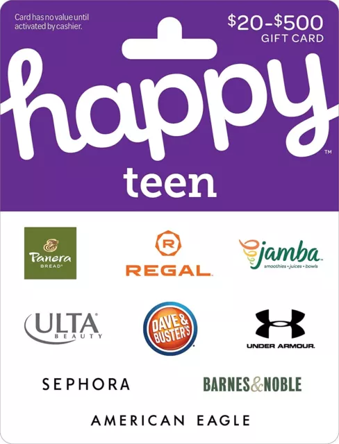 Happy Teen Gift Card Panera Jamba Ulta Beauty Sephora Dave Buster Sephora Buster