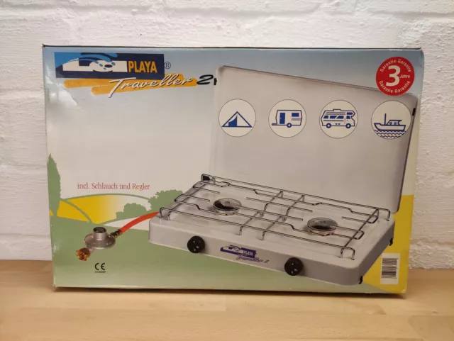 NEU Gaskocher 2-flammig La Playa Traveller 2 Schlauch Regler Outdoor Camping OVP