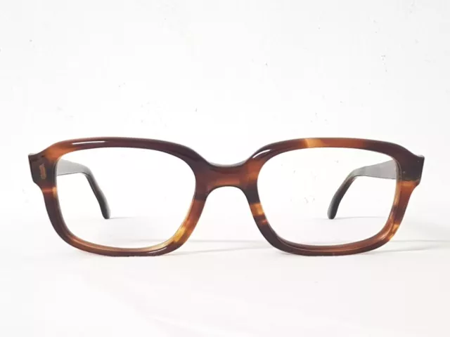 Vtg 60s AO men's Frames Eyeglasses frame Square Thick tortoise brown rare