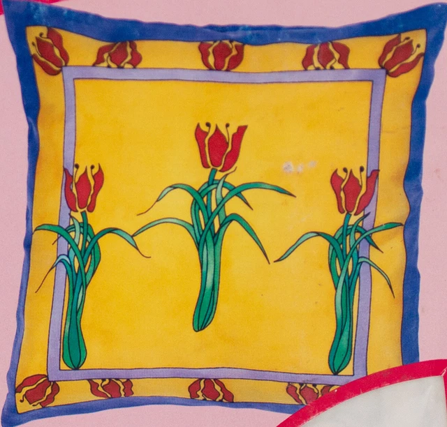 Funda cojín de seda ARTY'S Gutta "Tulips" 40x40 cm Pongé 8