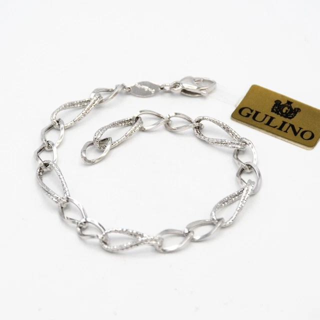 Bracelet femme en or blanc 18 carats 750, chaîne bijou fabriquée en Italie A.2