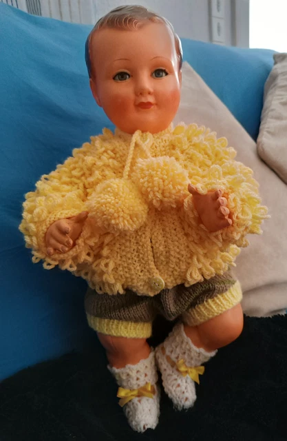 poupee Ancienne : Ancien Poupon CONVERT Ancien En Tenue D'origine