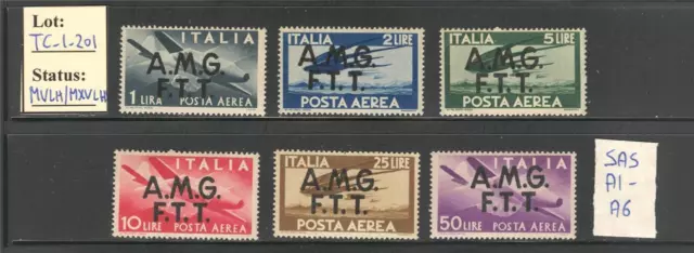 TC_1_201. TRIESTE (AMG FTT). 1947 "DEMOCRATICA" air mail set. Mint