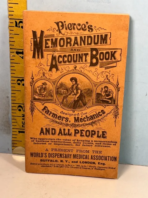 1901-02 Pierce's Memorandum Account Book Designed for Farmers, Mechanics