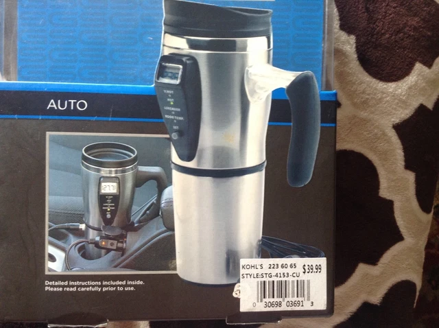 Brand New! SmartGear 12V digital heated mug plug in car great for travel 8