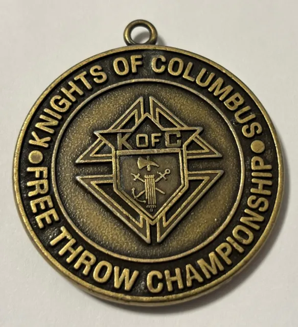 Knights Of Columbus District Champion Free Throw Championship 2” Pendant Medal