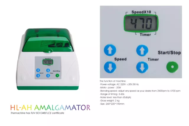 Dental Lab High Speed Digital Amalgamator Amalgam Mixer Green