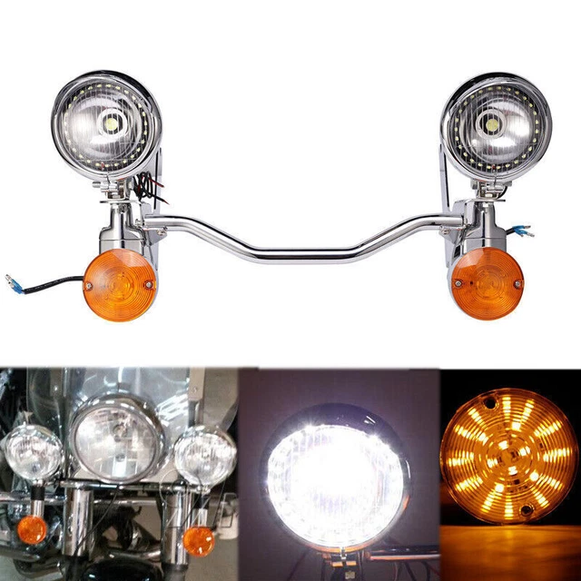 Spot Passing Light Lamp Turn Signal Bar Kit for 1994-13 Harley Touring Road King
