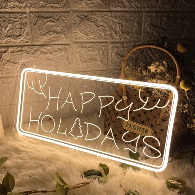 Happy Holiday Neon Sign Neon Lights Night Light LED For Home Wall Art Decor