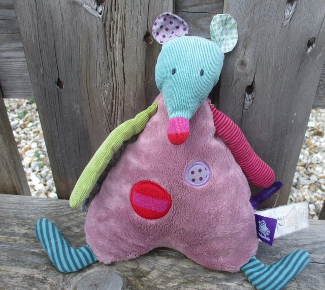 Moulin Roty Les jolies pas beaux doudou peluche souris musical violet