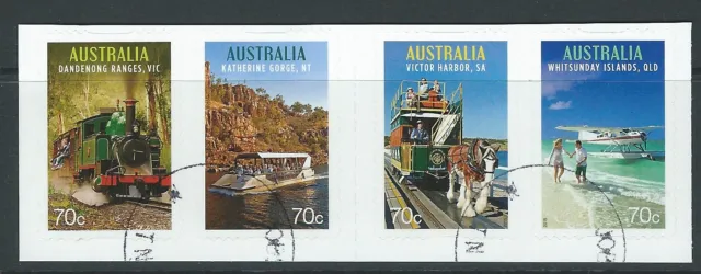 Australia 2015 Tourist Transport Self Adhesive Strip Of 4 Fine Used