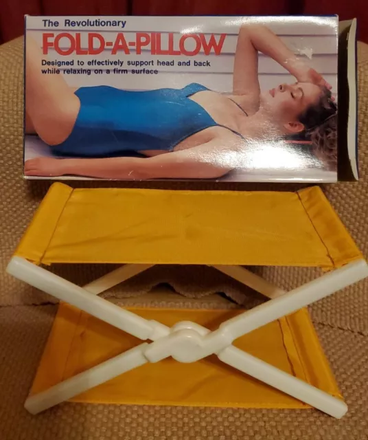 Vintage Retro 80’s Fold-A-Pillow NIB Compact Summer Travel Beach Pool