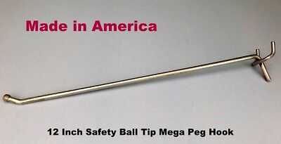 (100 PACK) 12 Inch All Metal Mega Peg Kit or Garage Shelf Hanger Pegboard Hooks