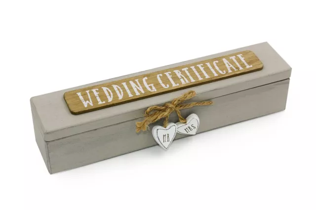 Porte-certificat de mariage en bois style vintage WG715