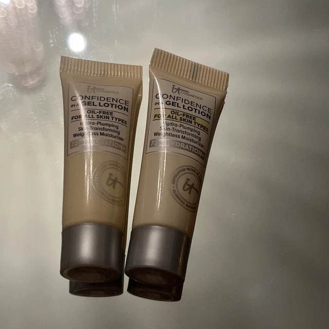 Set (2) - It Cosmetics Confidence In A Gel Lotion 72 HR Hydration - 0.17 oz each