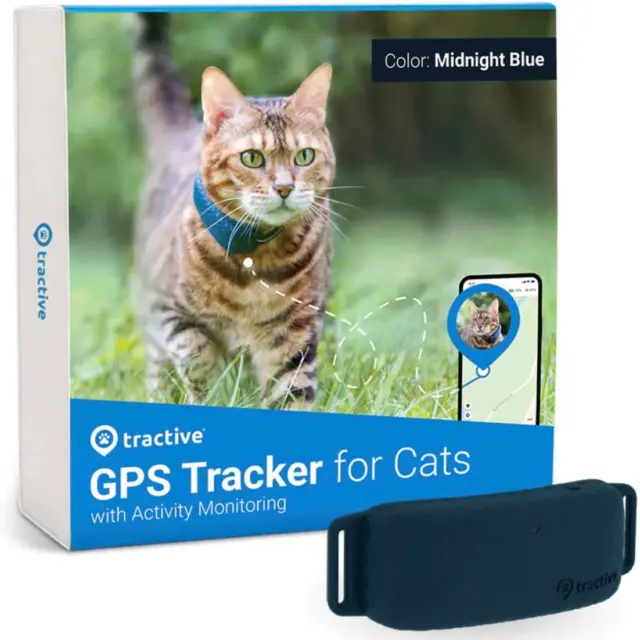 Tractive GPS Pet Tracker for Cats - Waterproof, GPS Location & Smart Activity Tr
